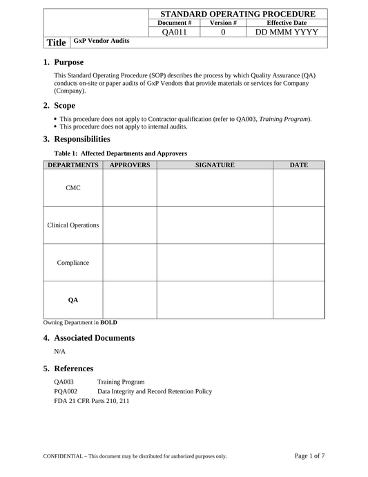 GMP Vendor Audits